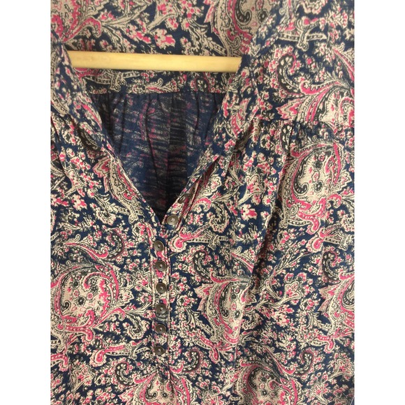 NWT Lucky Brand Paisley 1/4 button down shirt - Picture 2 of 6